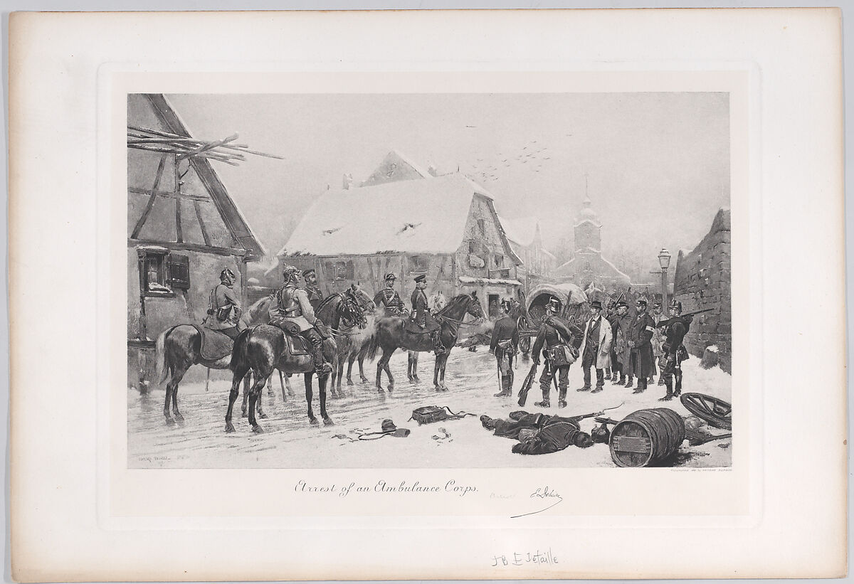 Arrest of an Ambulance Corps, George Barrie, Photogravure on chine collé 