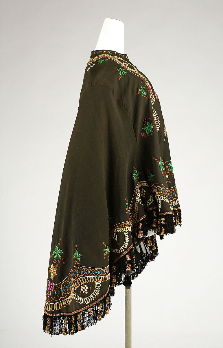 Mantle, wool, silk, American