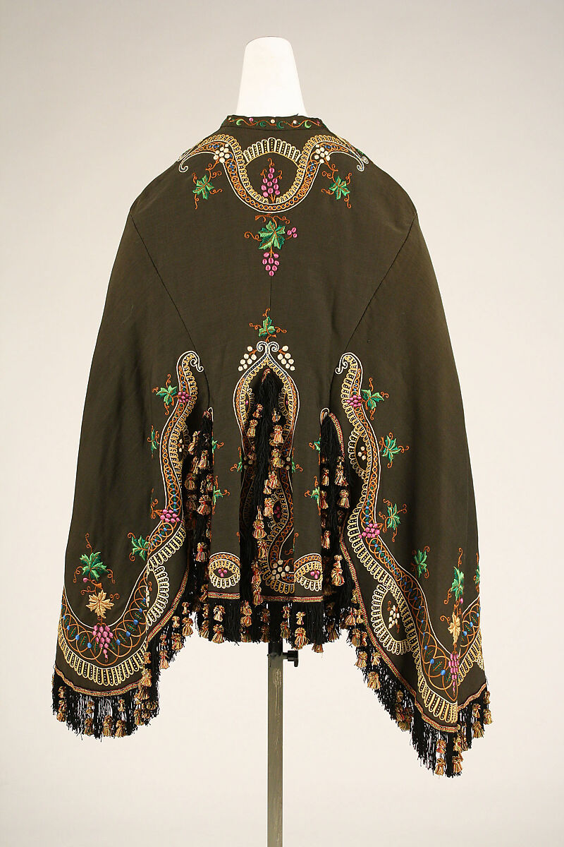 Mantle, wool, silk, American