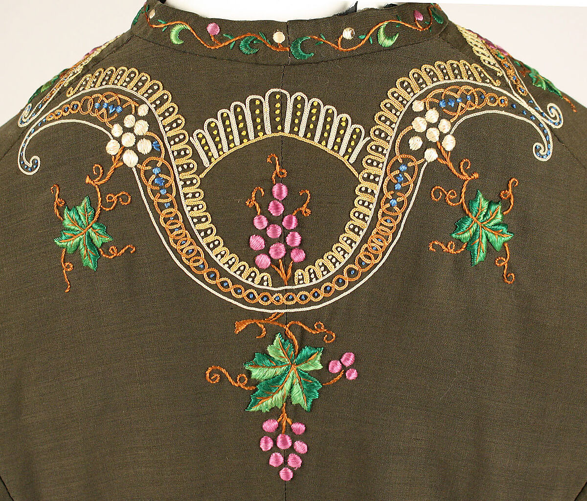 Mantle, wool, silk, American