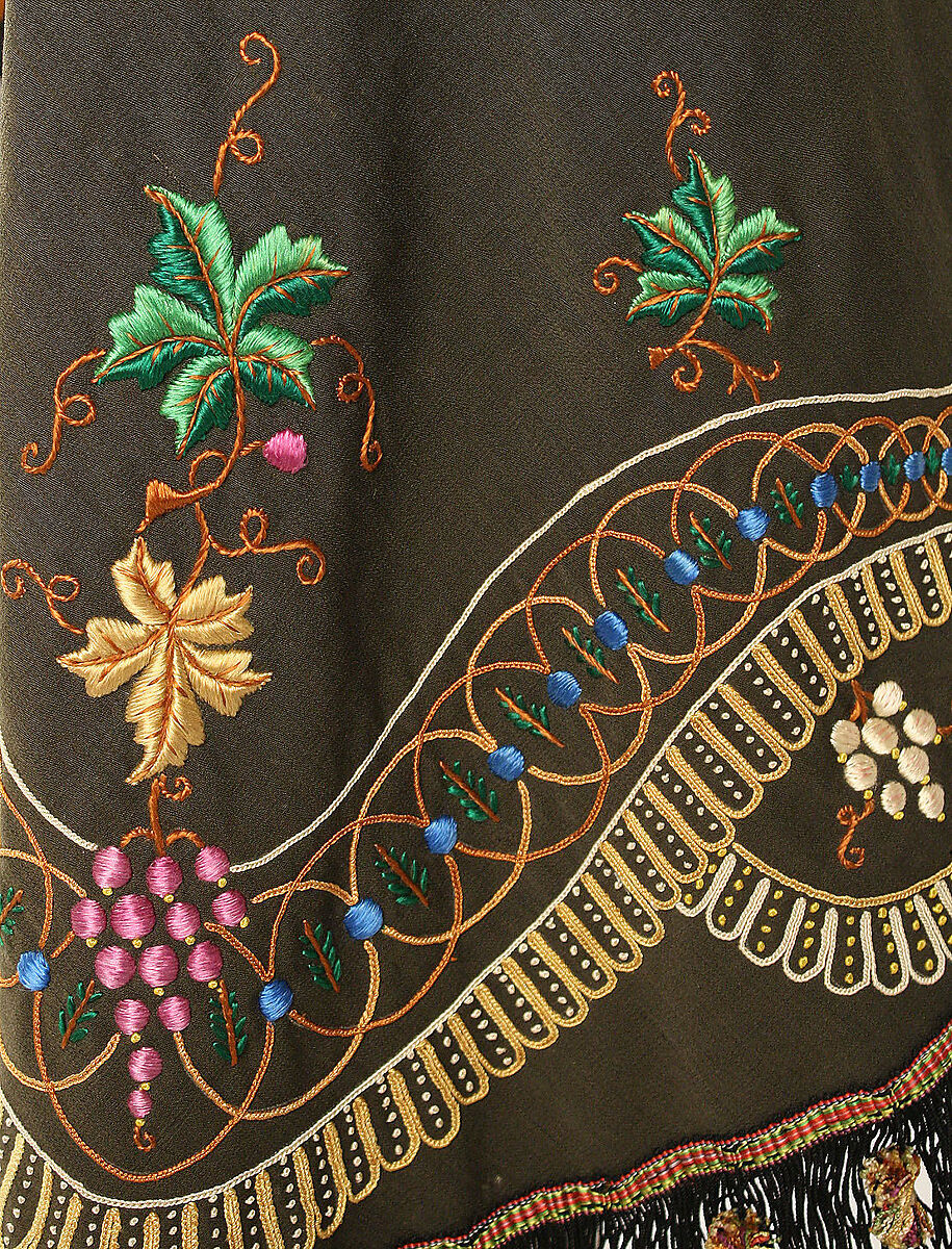 Mantle, wool, silk, American