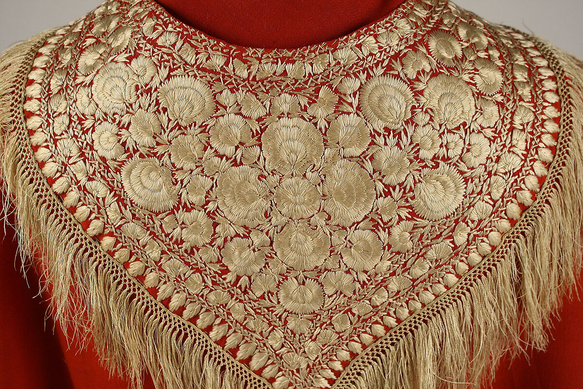 Cape, wool, silk, probably European