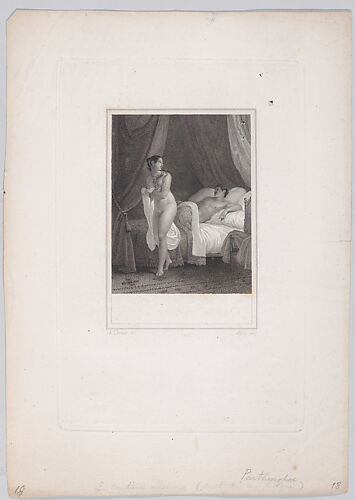 Nude woman leaving a man in bed