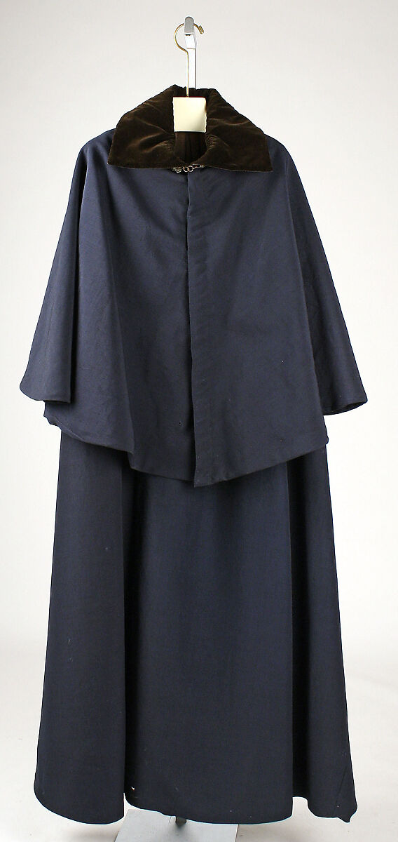 Cloak, wool, silk, British 