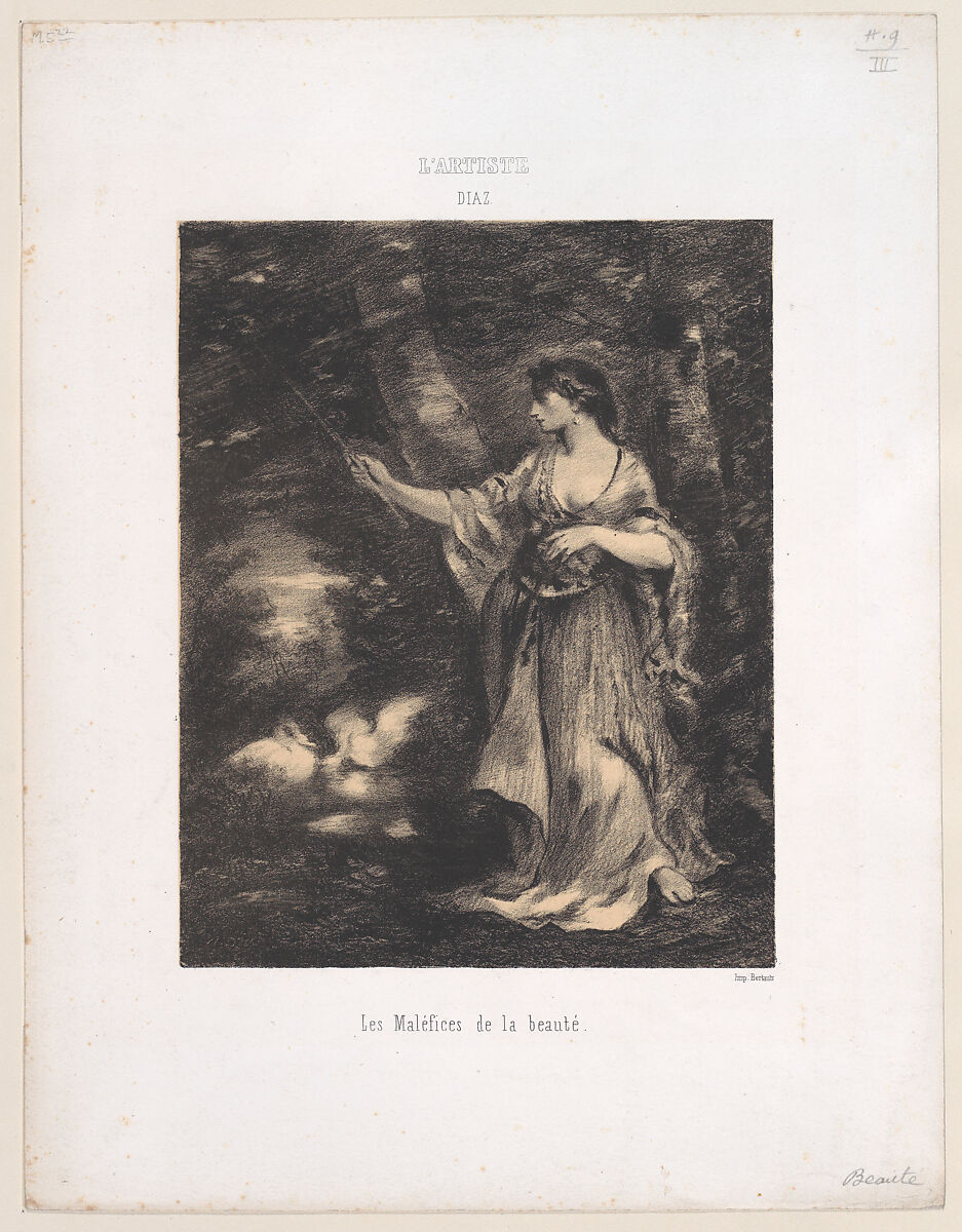 Les Maléfices de la Beauté, Narcisse-Virgile Diaz de la Peña (French, Bordeaux 1808–1876 Menton), Lithograph 