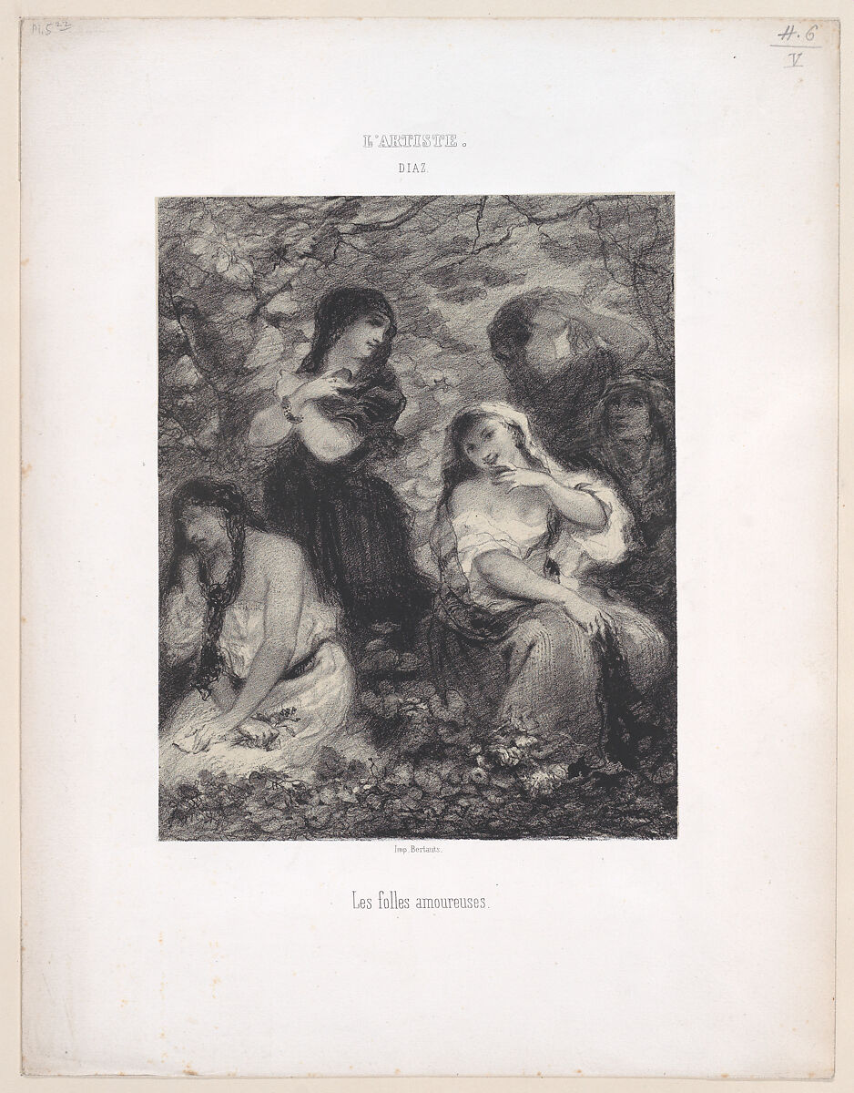Les Folles Amoureuses, Narcisse-Virgile Diaz de la Peña (French, Bordeaux 1808–1876 Menton), Lithograph 