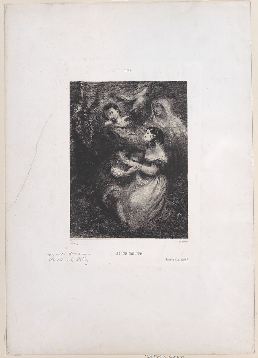 Les fous amoureux, Narcisse-Virgile Diaz de la Peña (French, Bordeaux 1808–1876 Menton), Lithograph 