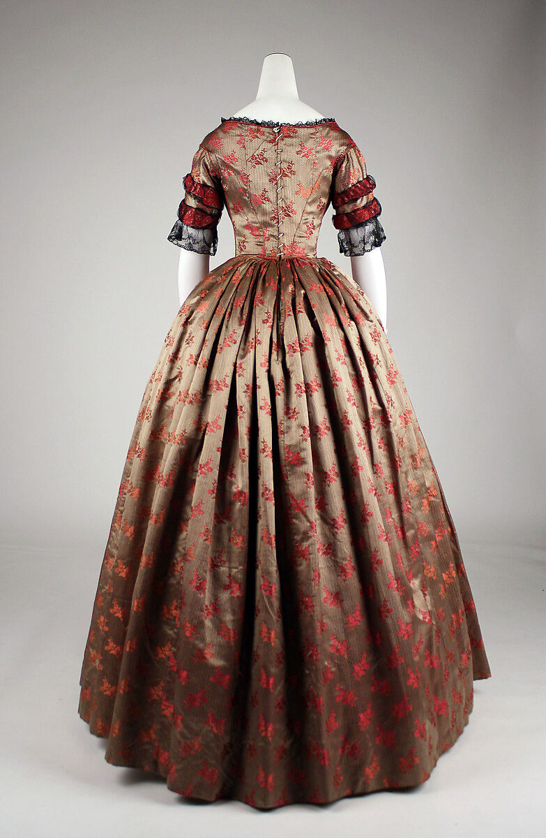 Evening dress, silk, American or European