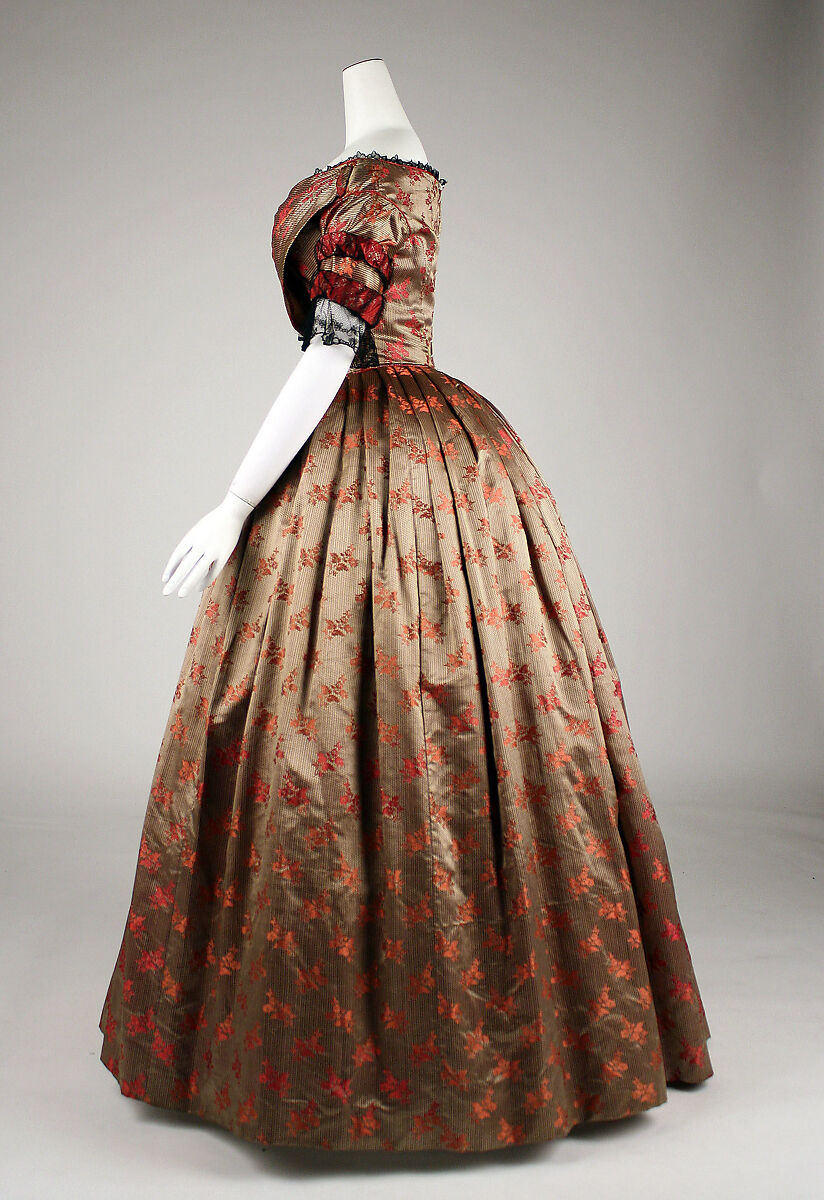 Evening dress, silk, American or European