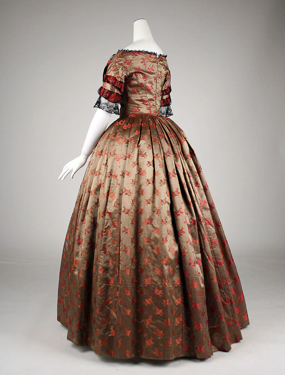 Evening dress, silk, American or European