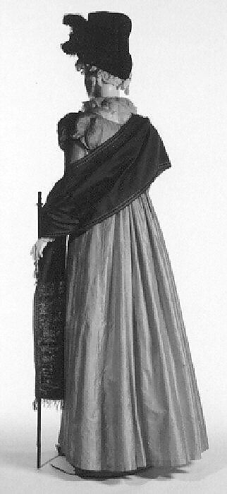 Evening dress, silk, French