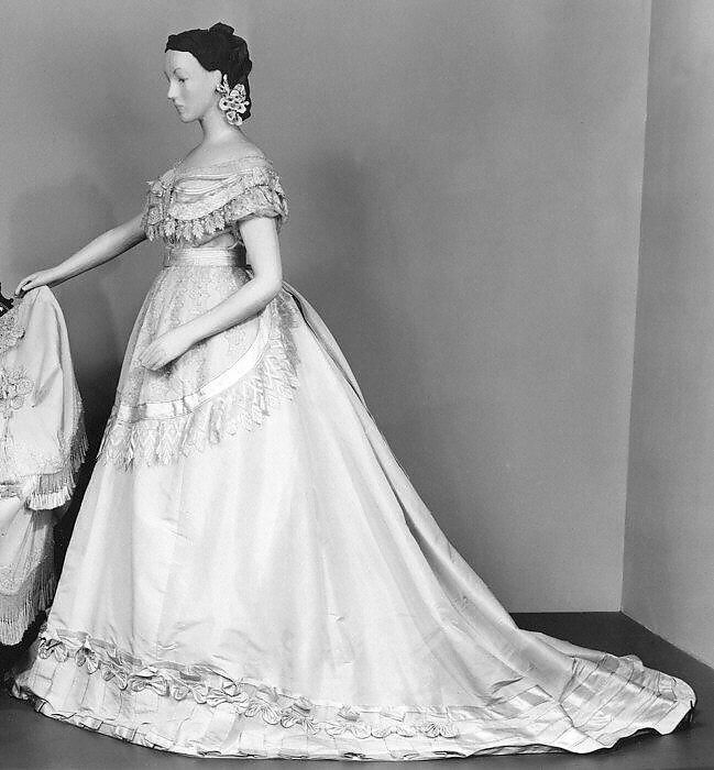 Evening dress, silk, French