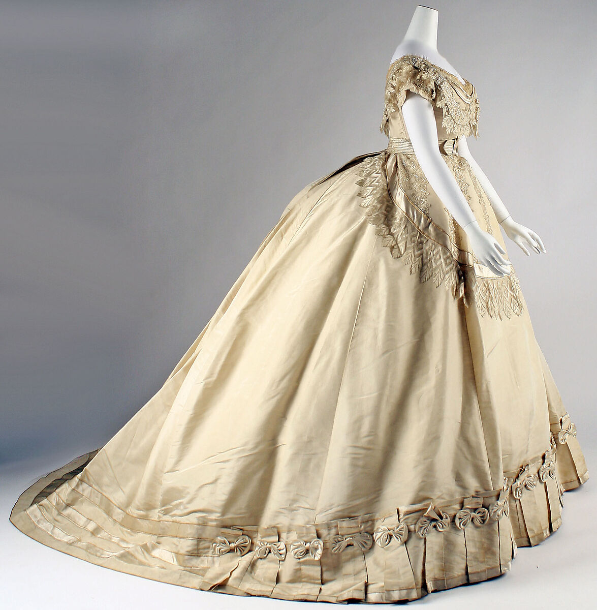 Evening dress, silk, French 