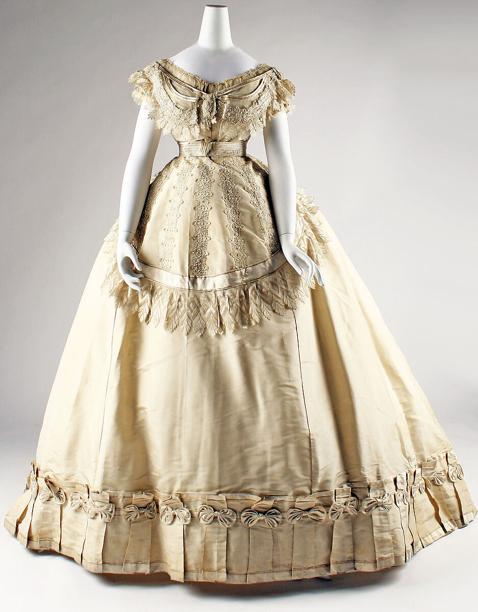 Evening dress, silk, French