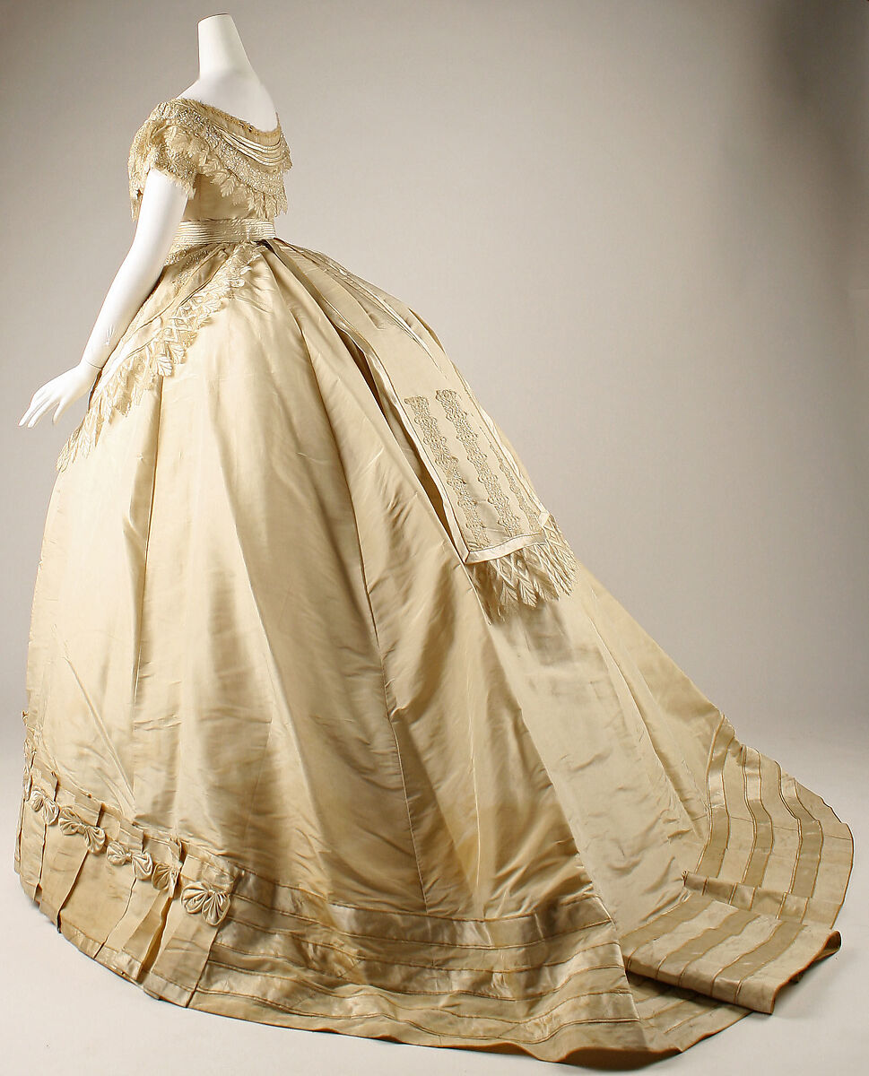 Evening dress, silk, French
