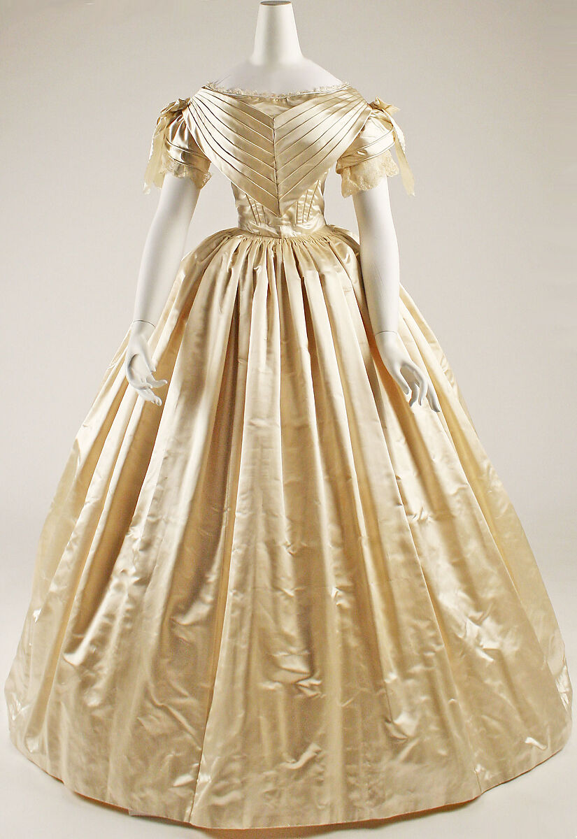 Wedding ensemble, silk, American 