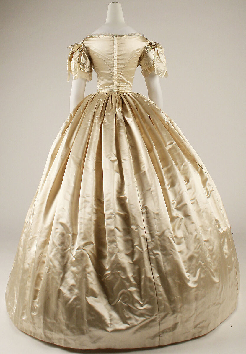 Wedding ensemble, silk, American