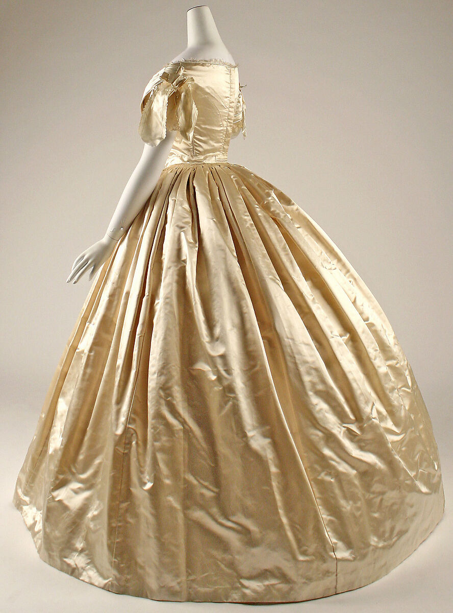 Wedding ensemble, silk, American