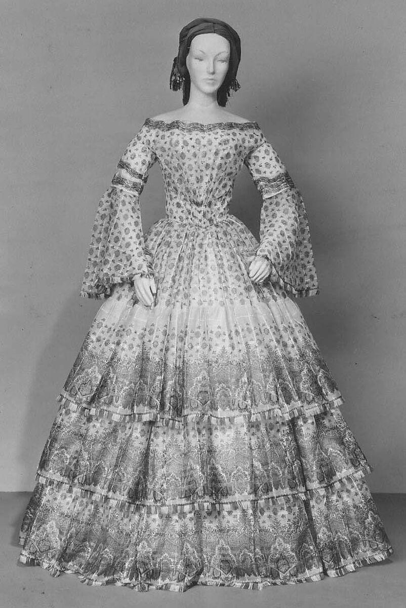 Ensemble, silk, wool, American or European