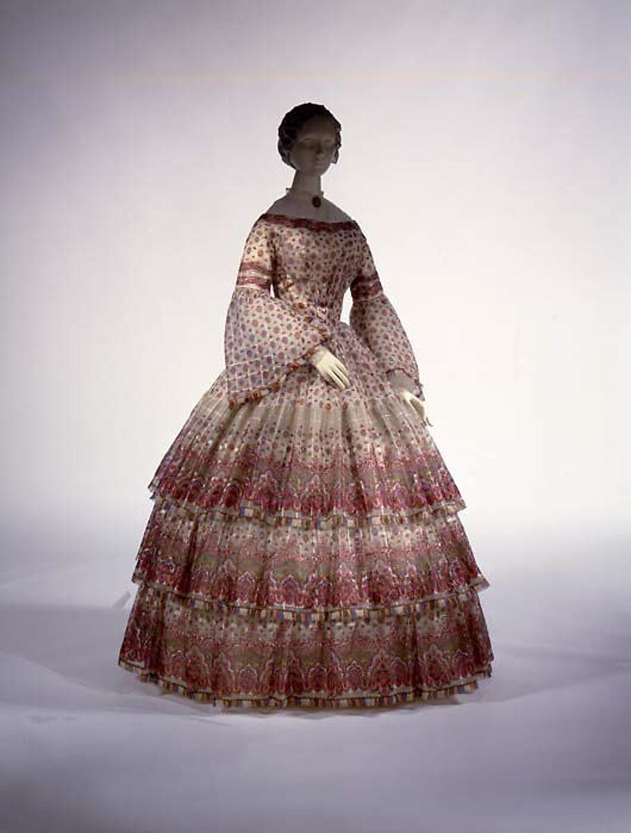 Ensemble, silk, wool, American or European