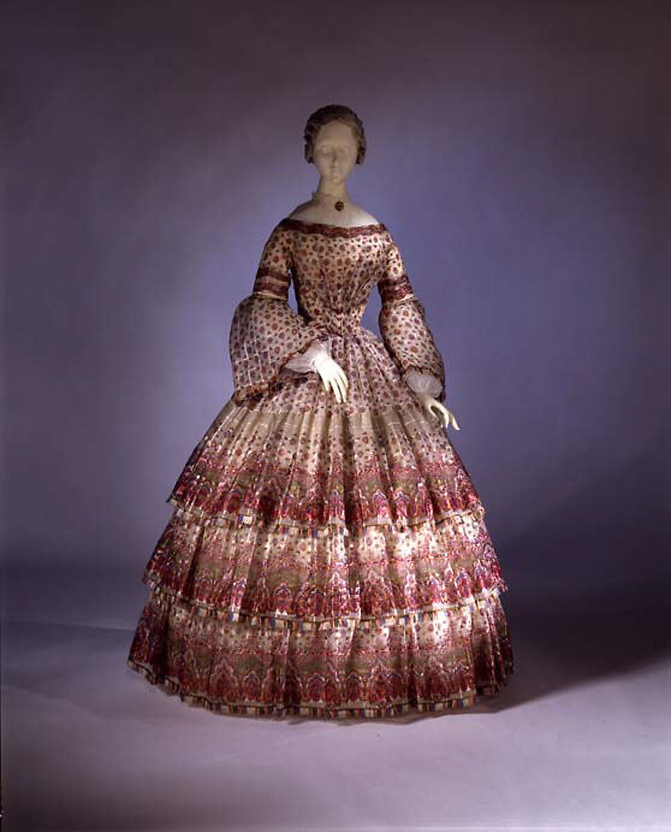 Ensemble, silk, wool, American or European