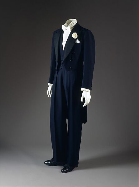 Evening suit, F. Scholte (British), wool, silk, American 