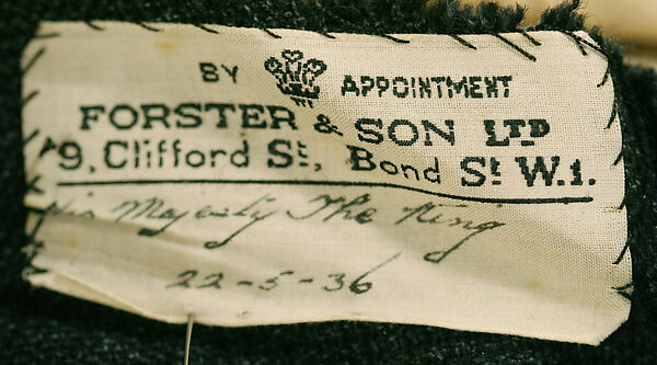 Morning suit, F. Scholte (British) (jacket), wool, British