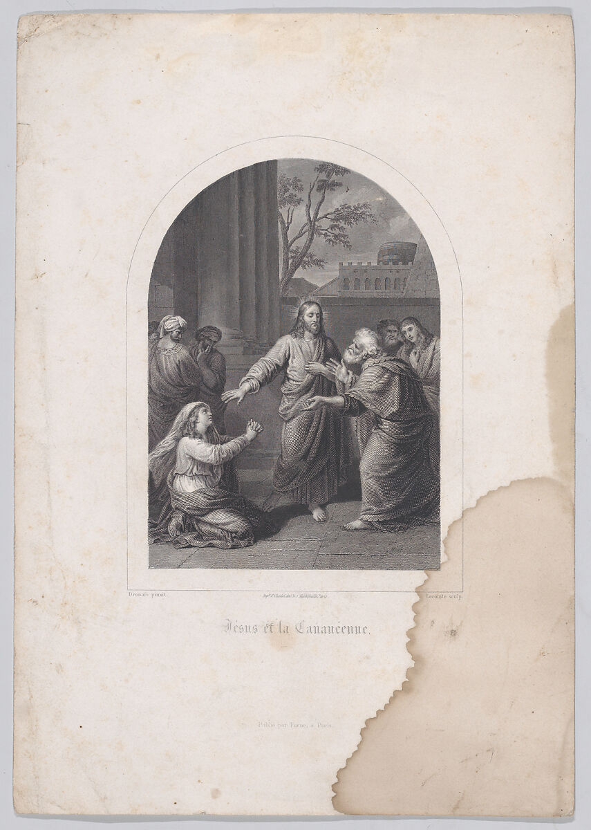 Jesus et la Cananéenne, Hipolyte Lecomte (French, Puiseaux 1781–1857 Paris), Engraving 