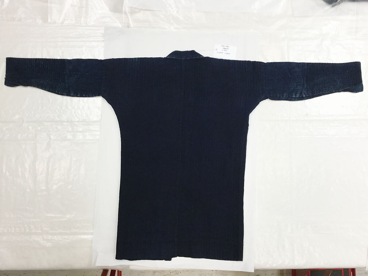 Fireman’s Jacket (Hikeshi-Banten) with Susanoo-no-mikoto Deity Scene, Quilted cotton with tube-drawn paste-resist dyeing (tsutsugaki) with hand-painted details, Japanese