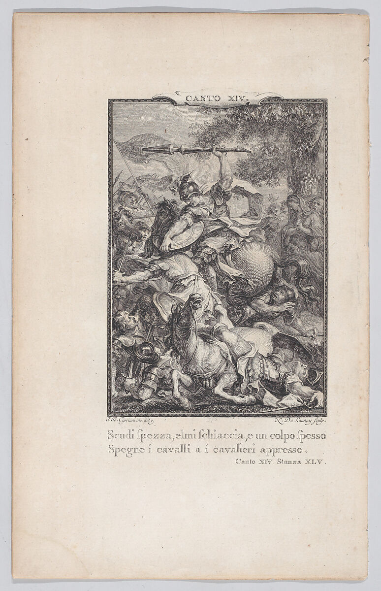 Canto 14, Stanza 45, from "Orlando Furioso", Nicolas de Launay (French, Paris 1739–1792), Etching and engraving 