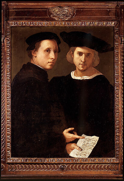 Portrait of Two Friends, Jacopo da Pontormo (Jacopo Carucci) (Italian, Pontormo 1494–1556 Florence), Oil on panel 