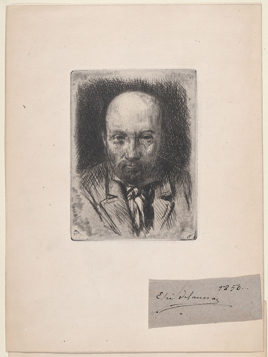 Self-portrait, Jules-Elie Delaunay (French, Nantes 1828–1891), Etching 