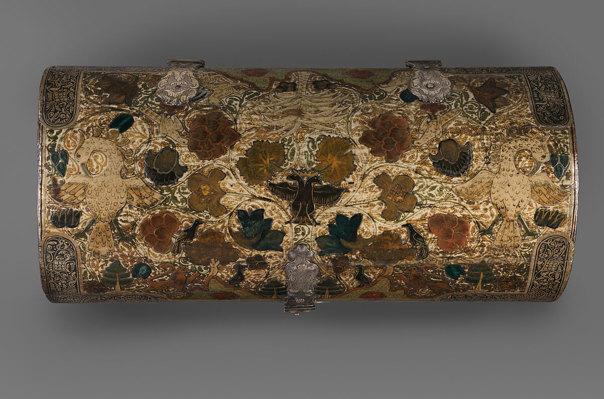 Chest, Unknown artist, Viceroyalty of New Granada (present-day Colombia), Wood, barniz de Pasto lacquer, silver, Colombia (Pasto)