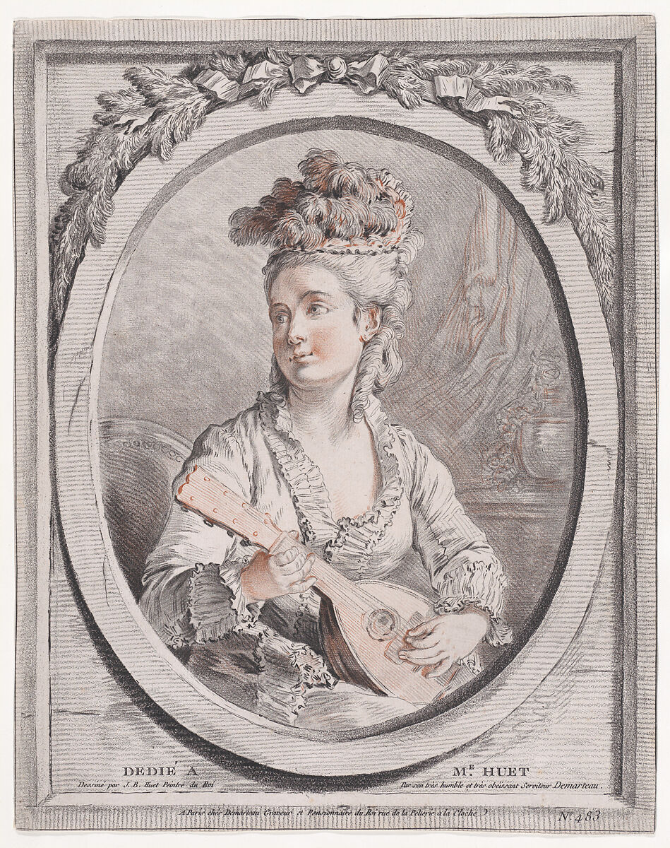 Musicienne, Gilles Demarteau (French, Liège 1722–1776 Paris), Crayon-manner etching 