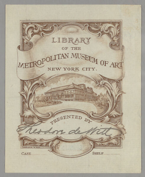 Library of the Metropolitan Museum of Art bookplate, Edwin Davis French 