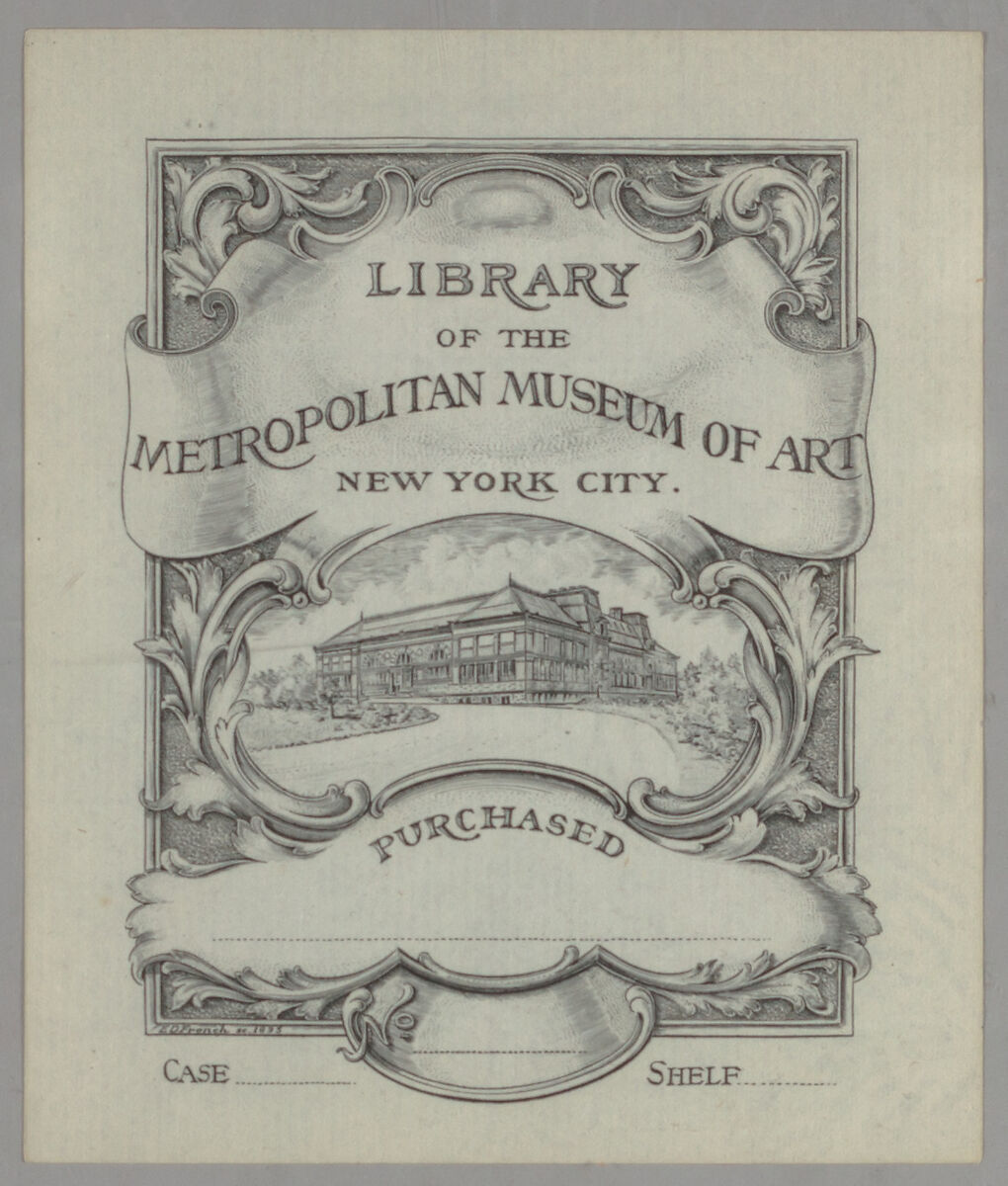 Library of the Metropolitan Museum of Art bookplate, Edwin Davis French 