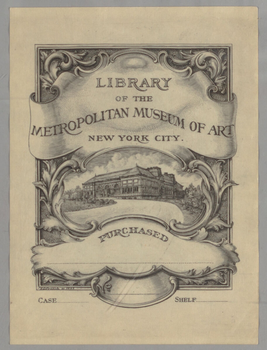 Library of the Metropolitan Museum of Art bookplate, Edwin Davis French 