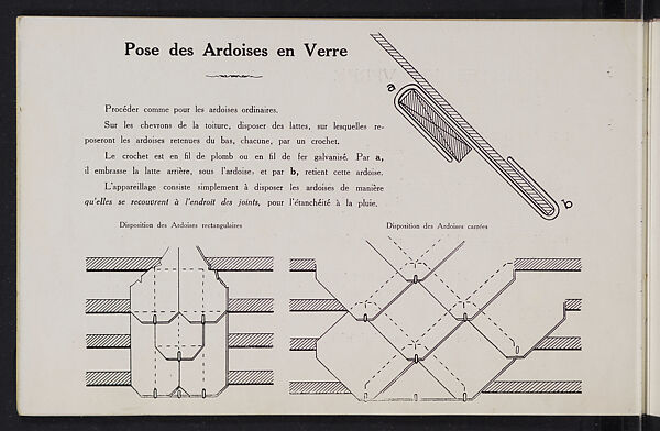 Album des verres coulés, Manufactures des glaces &amp; produits chimiques de Saint-Gobain, Chauny &amp; Cirey, Full paper cover pamphlet binding, monochrom printing