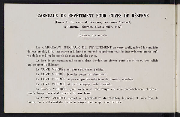 Album des verres coulés, Manufactures des glaces &amp; produits chimiques de Saint-Gobain, Chauny &amp; Cirey, Full paper cover pamphlet binding, monochrom printing