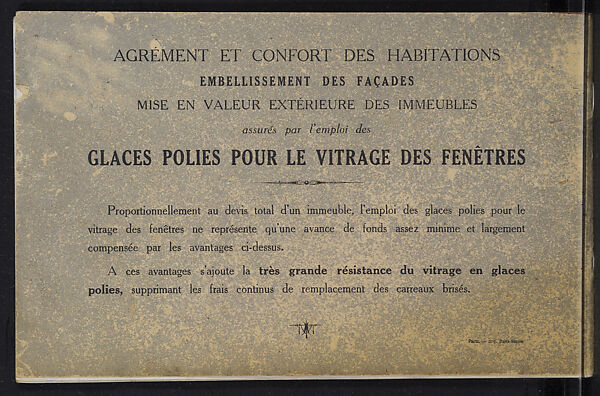 Album des verres coulés, Manufactures des glaces &amp; produits chimiques de Saint-Gobain, Chauny &amp; Cirey, Full paper cover pamphlet binding, monochrom printing