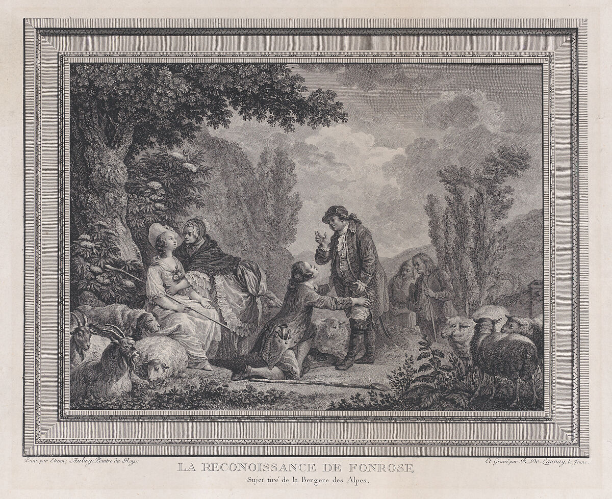 La reconoissance de Fonrose, Robert de Launay (French, Paris 1749–1814 Paris), Etching and engraving 
