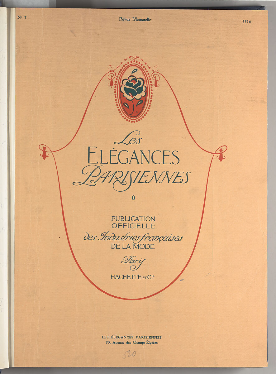 Les élégances Parisiennes : publication officielle des Industries francaises de la mode, Hachette
