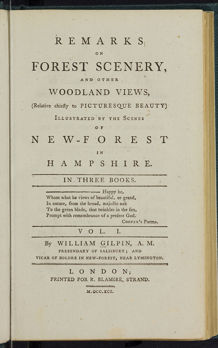 Remarks on forest scenery, and other woodland views, (relative chiefly to picturesque beauty) : Illustrated by the scenes of New-Forest in Hampshire, William Gilpin (British, Scaleby, Cumbria 1724–1804 Boldre, Hampshire) 