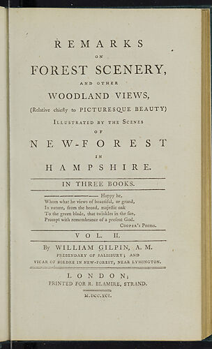 Remarks on forest scenery, and other woodland views, (relative chiefly to picturesque beauty) : Illustrated by the scenes of New-Forest in Hampshire