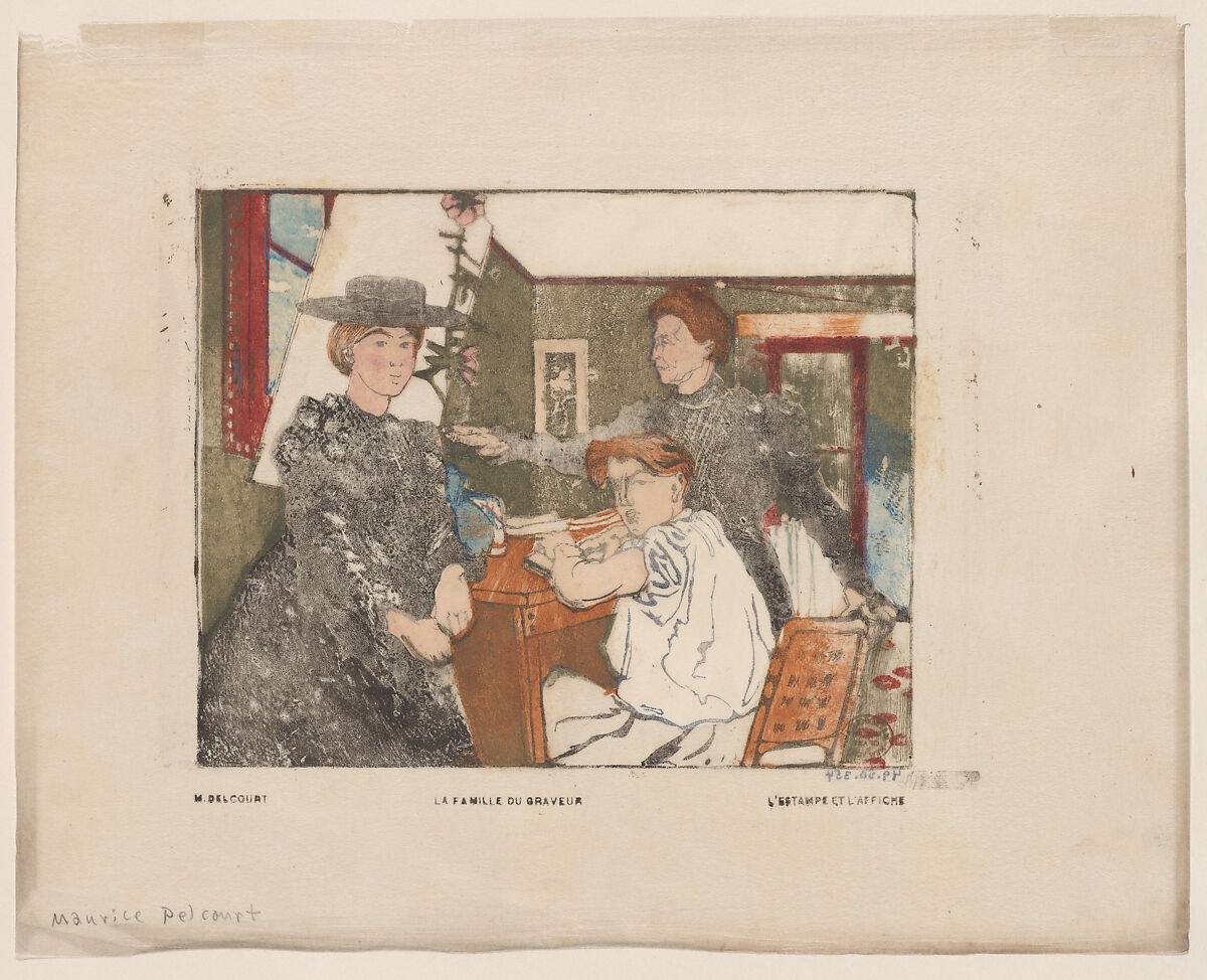 La Famille du graveur, Maurice Delcourt (French, Paris 1877–1916 Chattancourt), Color woodcut 