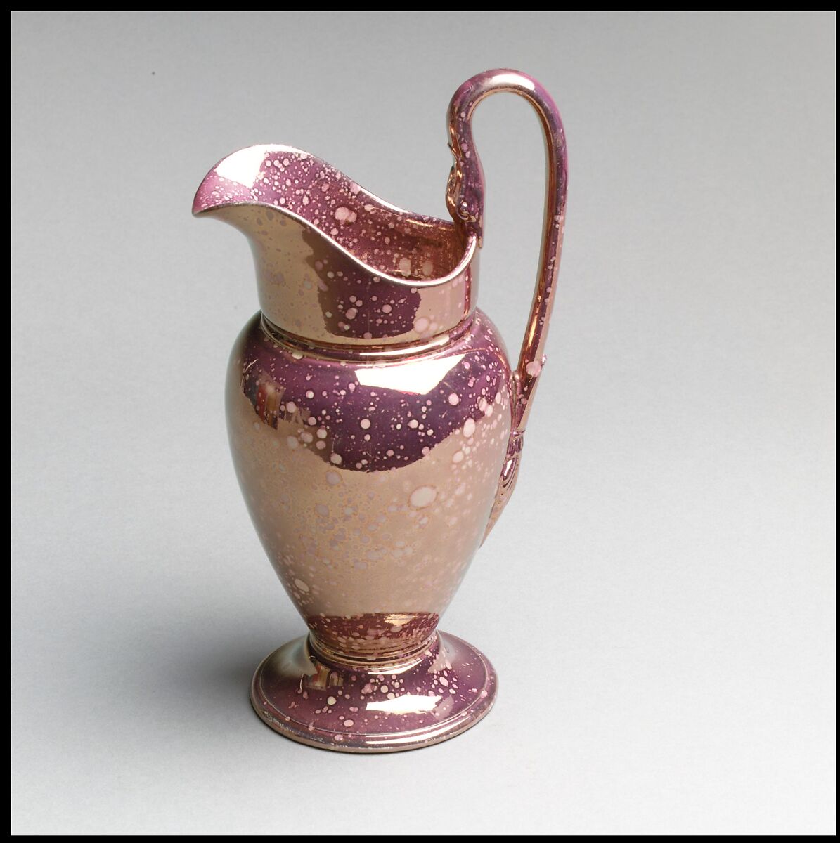 Milk jug (part of a set), Lustreware, French, Sarreguemines 