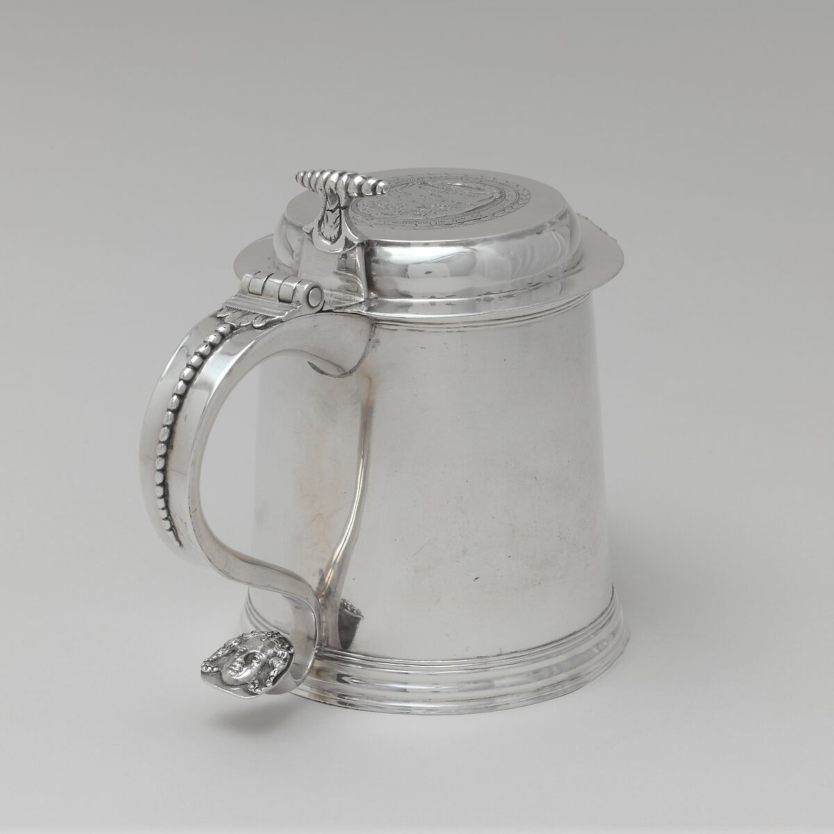 Tankard, Bartholomew Schaats (American, Schenectady, New York ca. 1683–1758 New York), Silver, American 