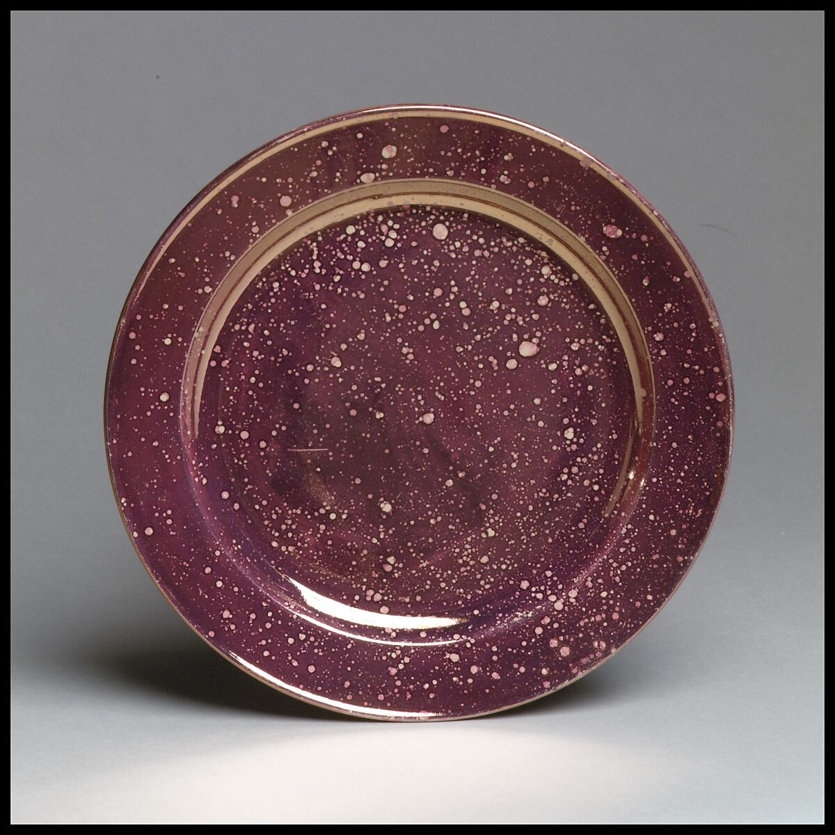 Plate (part of a set), Lustreware, French, Sarreguemines 