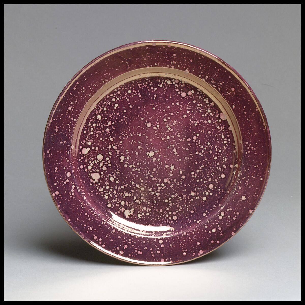 Plate (part of a set), Lustreware, French, Sarreguemines