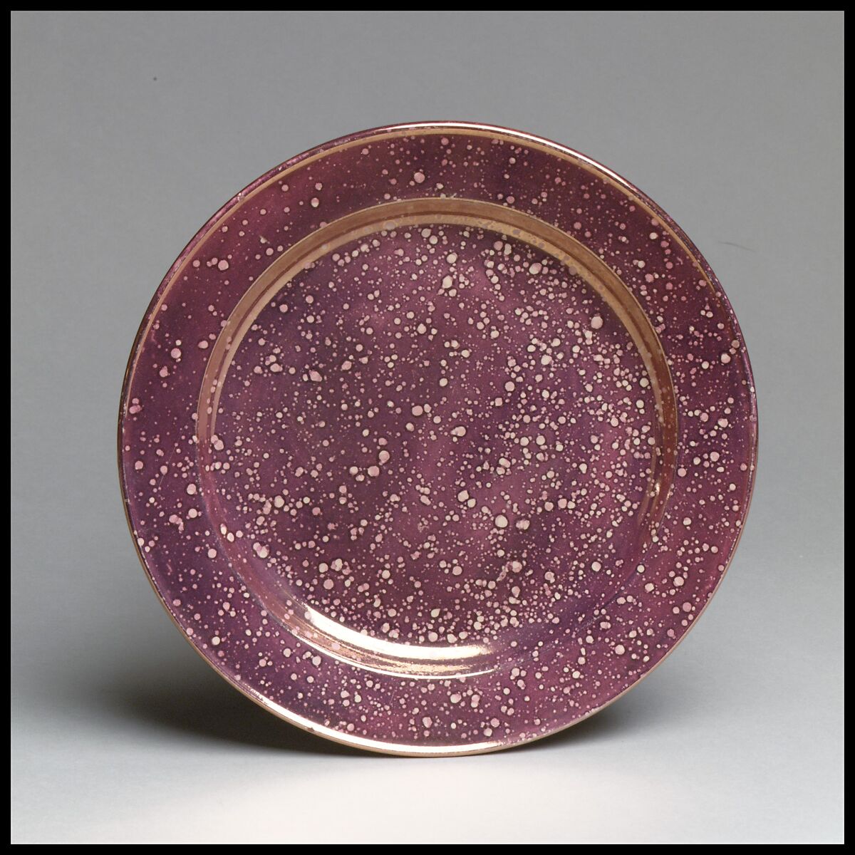 Plate (part of a set), Lustreware, French, Sarreguemines